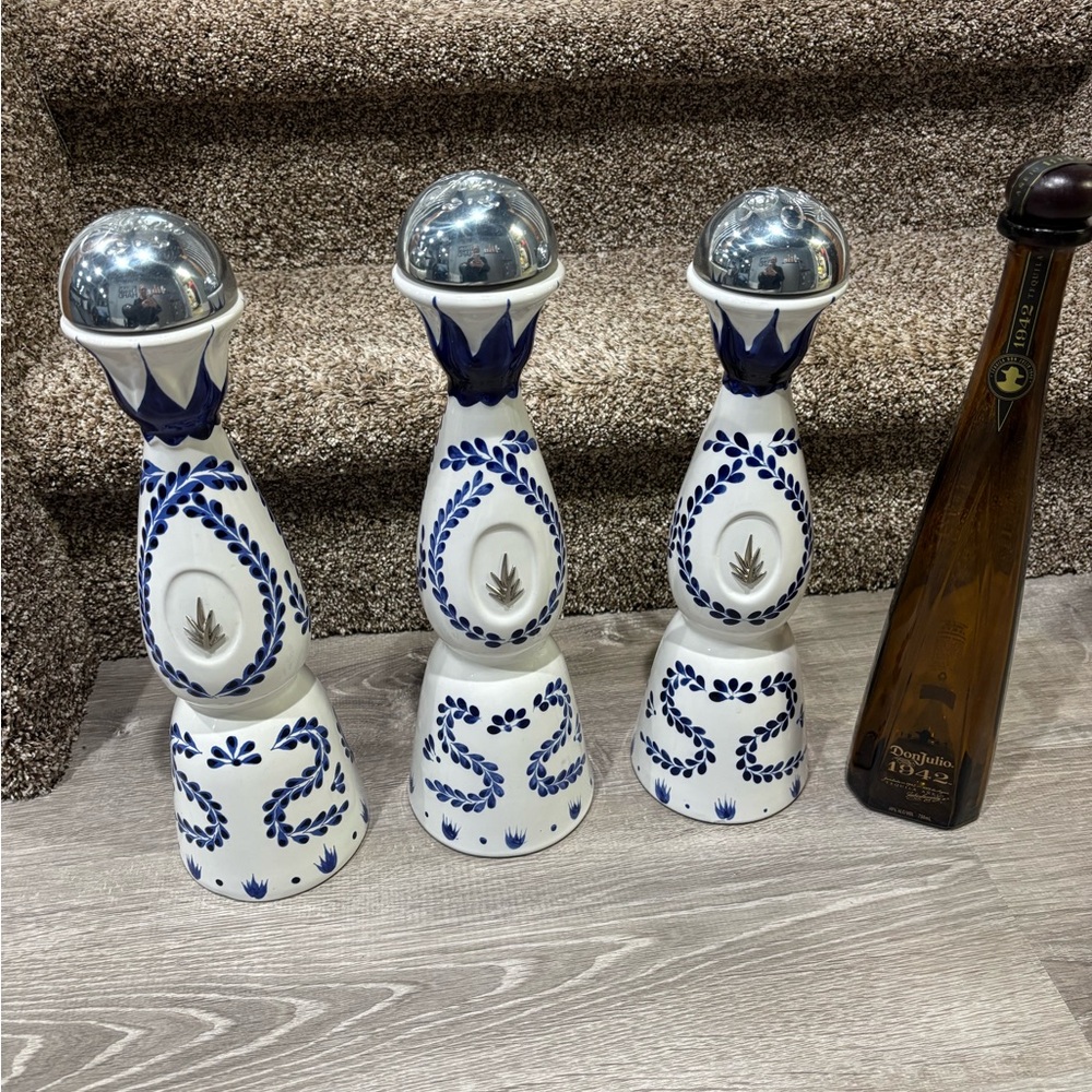 Don julio empty bottle 
3 clase Azule empty bott